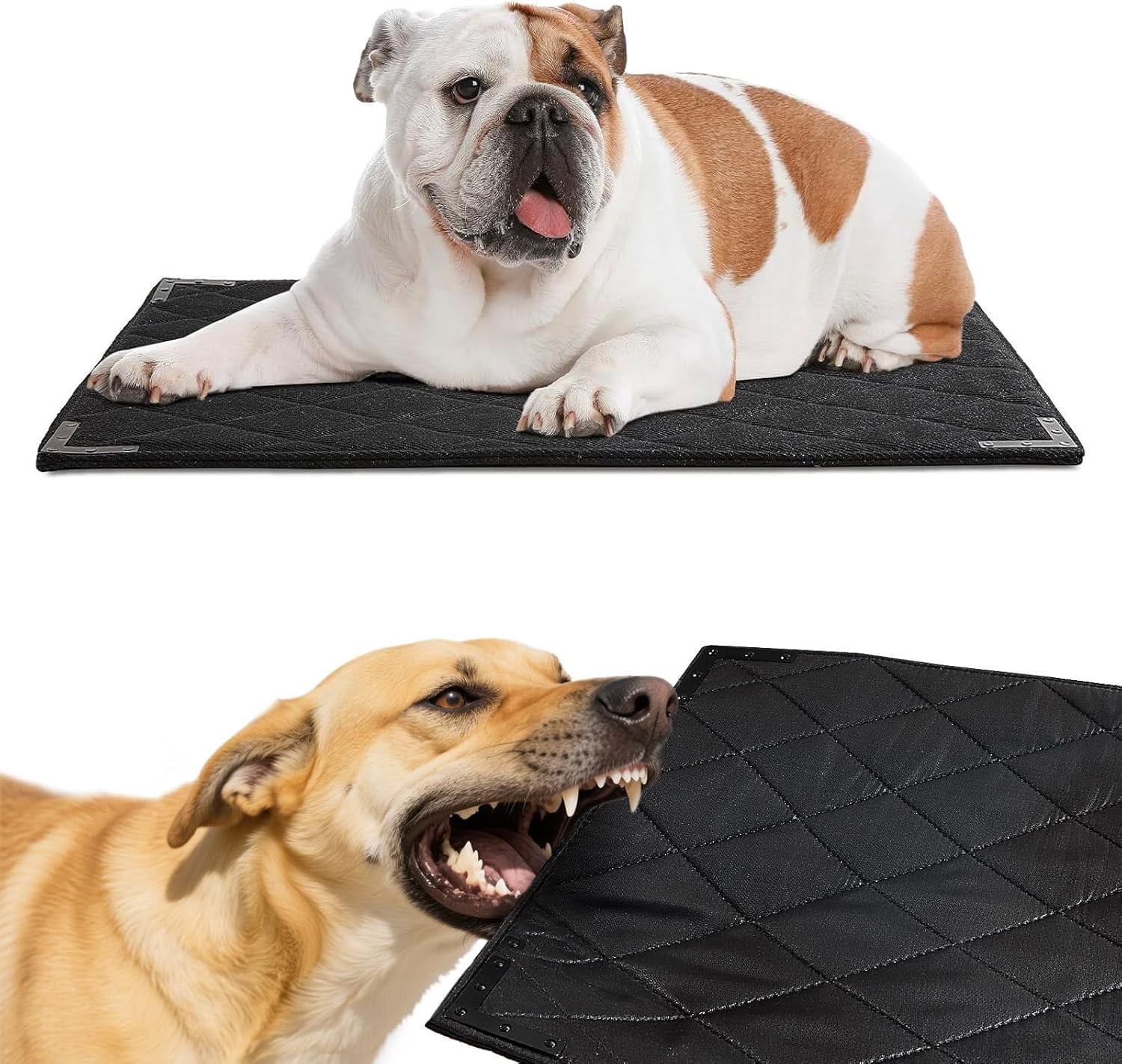 Durable Chew Proof Dog Bed with Metal Rivet Corner for Large Dogs, Stable Kennel Pad Mat for Teething Puppy, Durable Indoor Outdoor Crate Pad for Medium Dog Crates, 41"x28"
