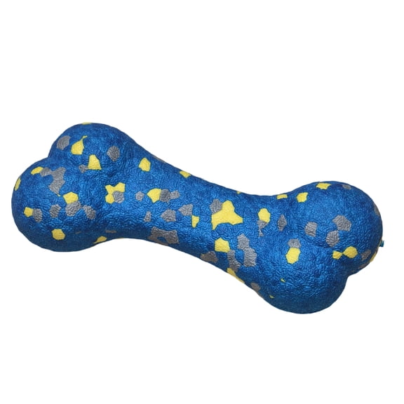 Durable Chew Toy for Dogs, Popcorn-Textured Bone Shape, Grinding Teeth & Relieving Boredom, Blue Medium