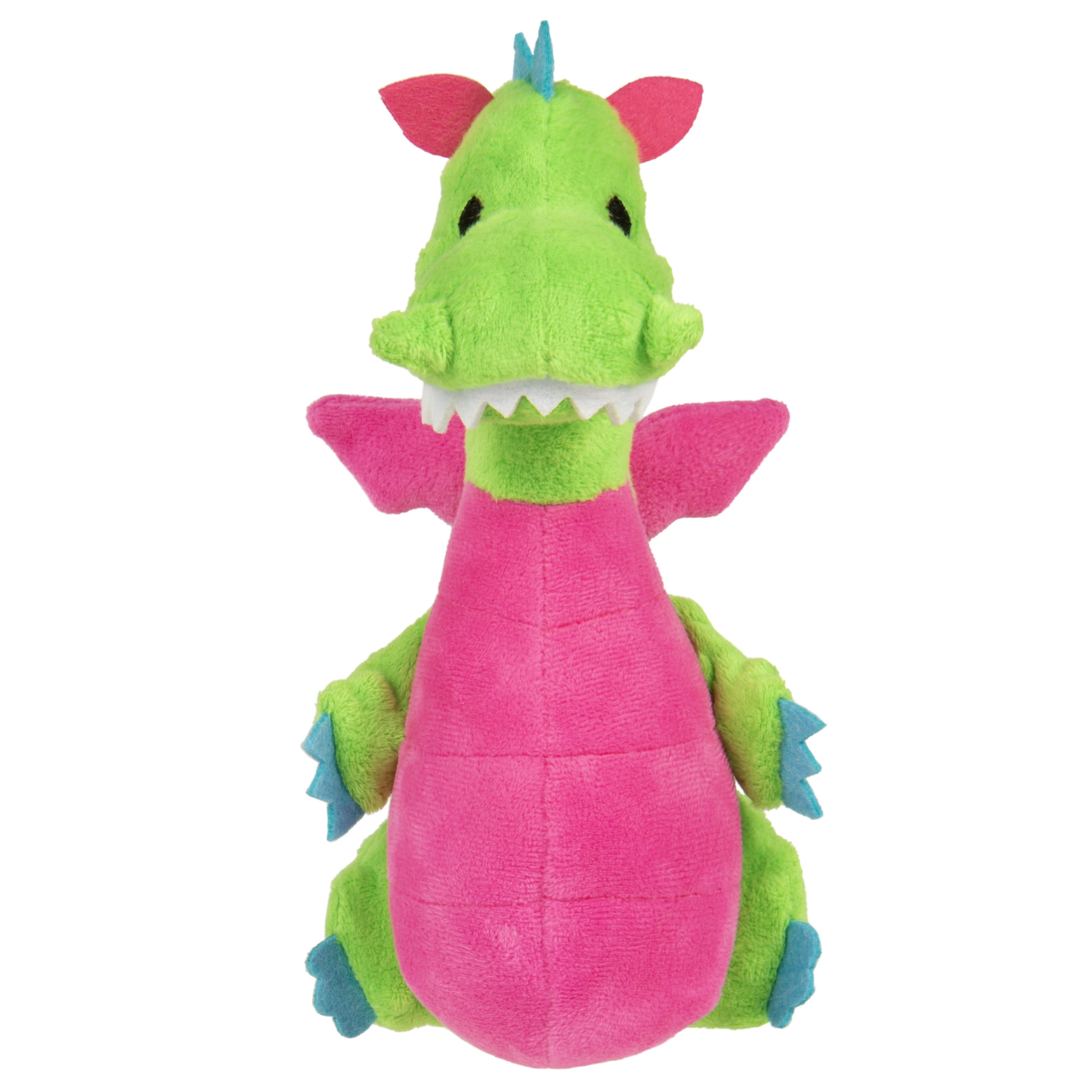 goDog Dragons Pudge Potbelly Plush Dog Toy with Chew Guard Technology, Durable Fabric & Squeaker for Active Play, Green, Medium
