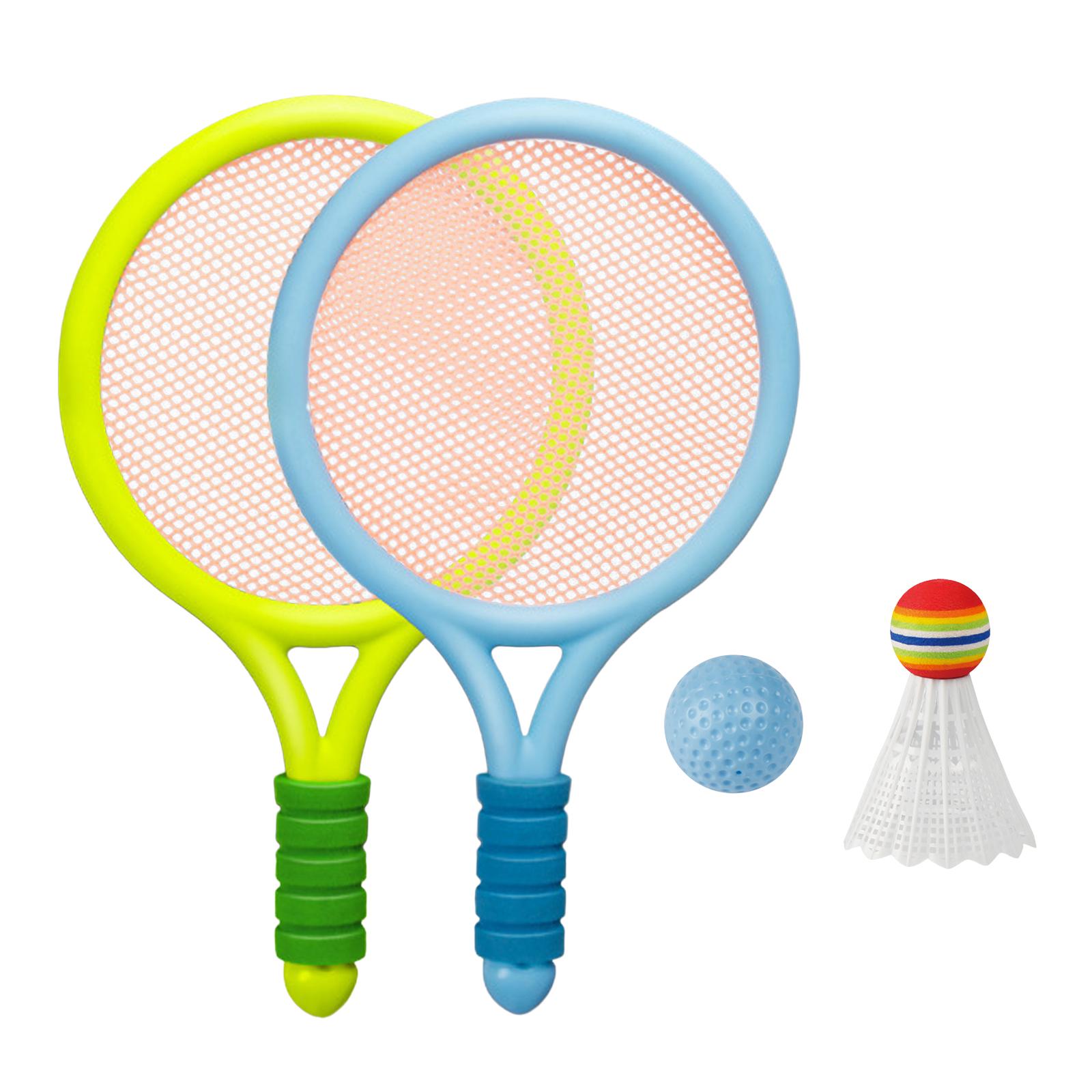 Durable Children's Badminton Tennis Set, Ball Shuttlecock Racket for Training , Blue Green