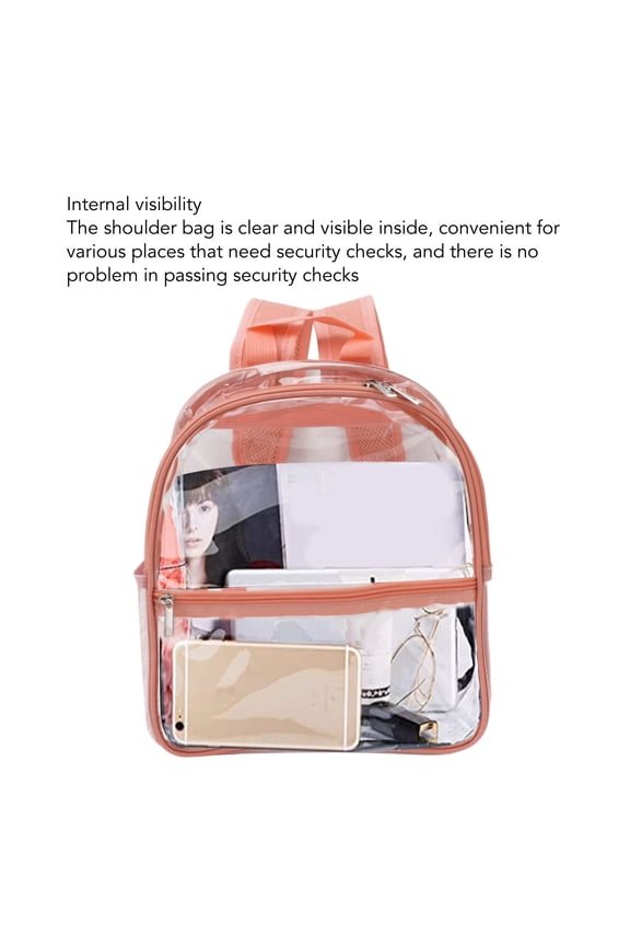Durable Clear Backpack with Zipper Closure, Large Capacity for Essentials, 11.5x6x12in