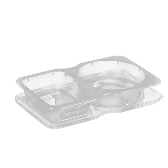 Durable Clear Plastic Food Storage Container with Dual Compartments Ideal for Meal Prep and Lunch Organization