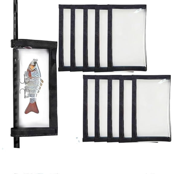 Durable Clear Pvc Fishing Lure Wraps for Safety & Store, Fishing Lure Covers, Wrap Protector, Hook Cover Keeps for Rods, Shields, Wraps with Velcro, Accessories, Safe Easily Bait Storage (10PCS-L)