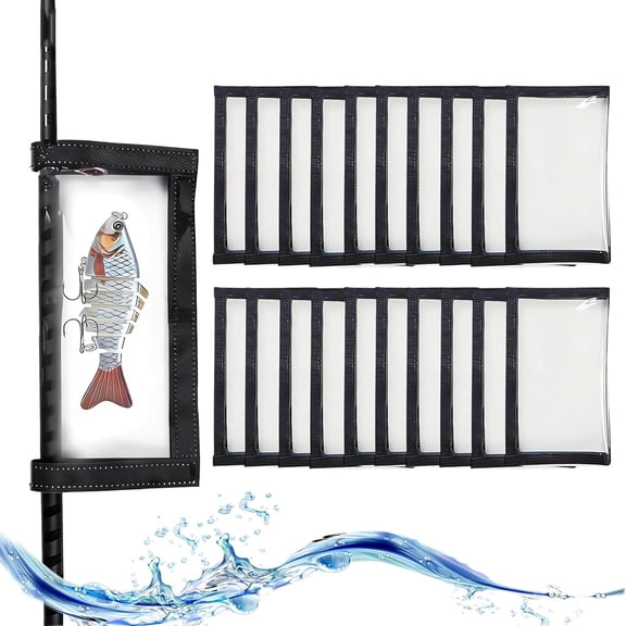 Durable Clear Pvc Fishing Lure Wraps for Safety & Store, Fishing Lure Covers, Wrap Protector, Hook Cover Keeps for Rods, Shields, Wraps with Velcro, Accessories, Safe Easily Bait Storage (20PCS-L)