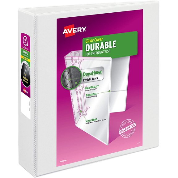 Durable Clear View 3 Binders, 2 Inch EZD s, 1 White Binder (09501)