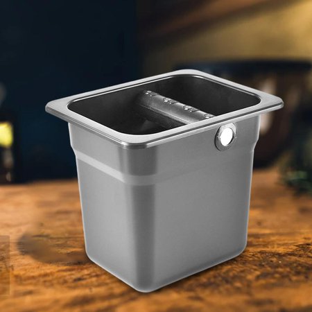 Durable Coffee Bucket Black Anti Slip Grounds Container for Restaurant - Large