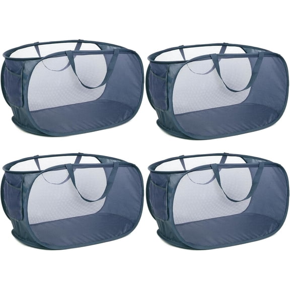 HEETLY 76L Collapsible Laundry Basket, Pop Up Mesh Laundry Hamper with Handles, Reinforced Steel Ring & Upgraded Durable Material, Foldable Laundry Basket for Dorm Travel Bathroom