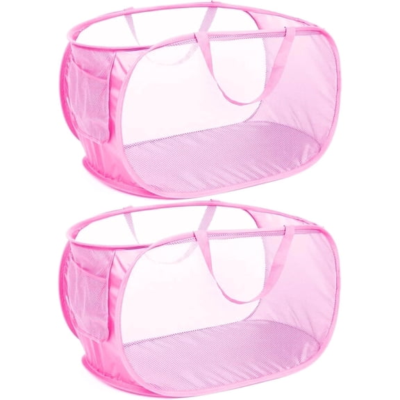 HEETLY 76L Collapsible Laundry Basket, Pop Up Mesh Laundry Hamper with Handles, Reinforced Steel Ring & Upgraded Durable Material, Foldable Laundry Basket for Dorm Travel Bathroom