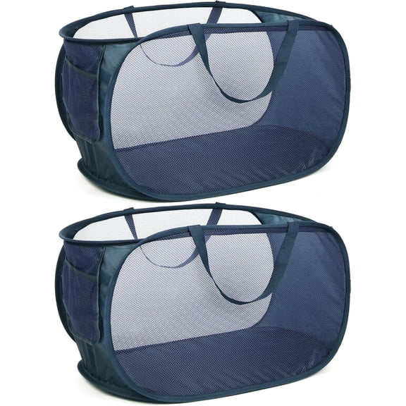 HEETLY 76L Collapsible Laundry Basket, Pop Up Mesh Laundry Hamper with Handles, Reinforced Steel Ring & Upgraded Durable Material, Foldable Laundry Basket for Dorm Travel Bathroom