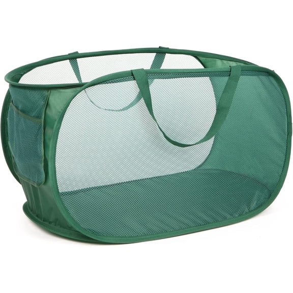 HEETLY 76L Collapsible Laundry Basket, Pop Up Mesh Laundry Hamper with Handles, Reinforced Steel Ring & Upgraded Durable Material, Foldable Laundry Basket for Dorm Travel Bathroom