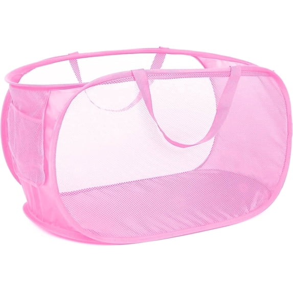 HEETLY 76L Collapsible Laundry Basket, Pop Up Mesh Laundry Hamper with Handles, Reinforced Steel Ring & Upgraded Durable Material, Foldable Laundry Basket for Dorm Travel Bathroom