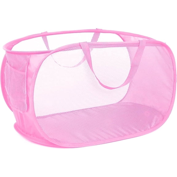 HEETLY 76L Collapsible Laundry Basket, Pop Up Mesh Laundry Hamper with Handles, Reinforced Steel Ring & Upgraded Durable Material, Foldable Laundry Basket for Dorm Travel Bathroom