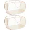 thumbnail image 1 of HEETLY 76L Collapsible Laundry Basket, Pop Up Mesh Laundry Hamper with Handles, Reinforced Steel Ring & Upgraded Durable Material, Foldable Laundry Basket for Dorm Travel Bathroom, 1 of 6