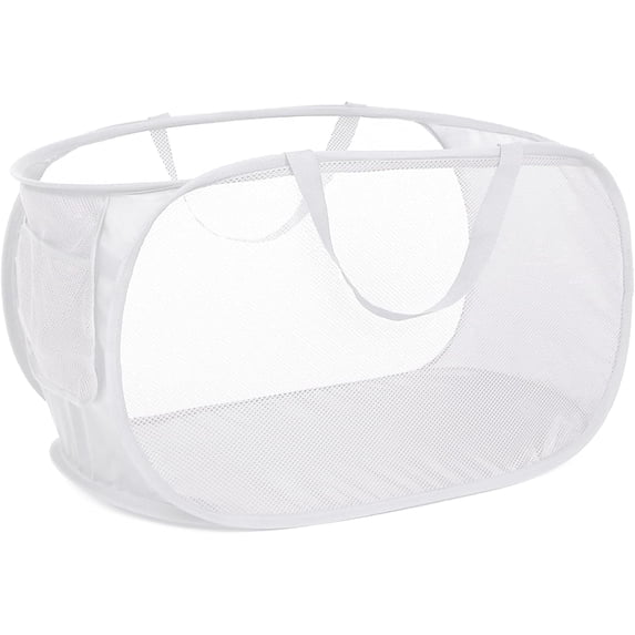 HEETLY 76L Collapsible Laundry Basket, Pop Up Mesh Laundry Hamper with Handles, Reinforced Steel Ring & Upgraded Durable Material, Foldable Laundry Basket for Dorm Travel Bathroom