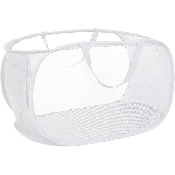 HEETLY 76L Collapsible Laundry Basket, Pop Up Mesh Laundry Hamper with Handles, Reinforced Steel Ring & Upgraded Durable Material, Foldable Laundry Basket for Dorm Travel Bathroom