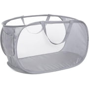 HEETLY 76L Collapsible Laundry Basket, Pop Up Mesh Laundry Hamper with Handles, Reinforced Steel Ring & Upgraded Durable Material, Foldable Laundry Basket for D