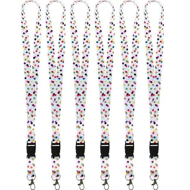 Durable Confetti Lanyard - 6 per Pack