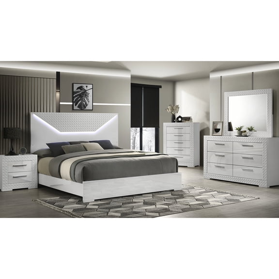Durable Construction - Bed with Built-in Lighting & Plush Lining - Bedroom - Ensure Long-Lasting Use