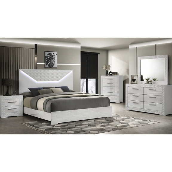 Durable Construction - Bed with Built-in Lighting & Plush Lining - Bedroom - Ensure Long-Lasting Use