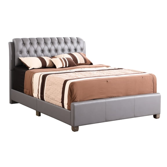 Durable Contemporary Bed in Grey | Create a Stylish Bedroom Atmosphere | Get Comfortable Sleep with Foam Filling