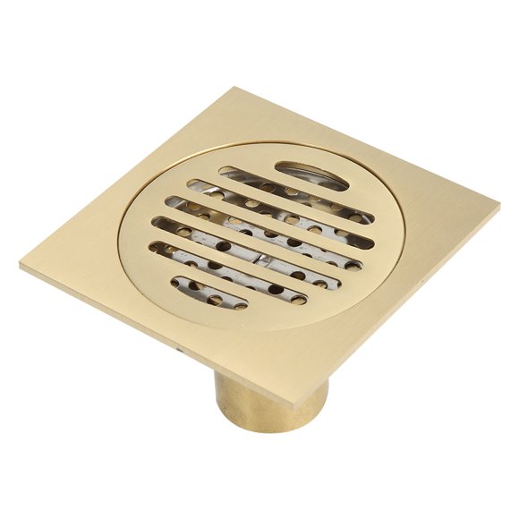Durable Copper Bathroom Floor Drain, 2.8" Height, Easy,Install, Prevents Clogging  <span Style="background:red"></span>