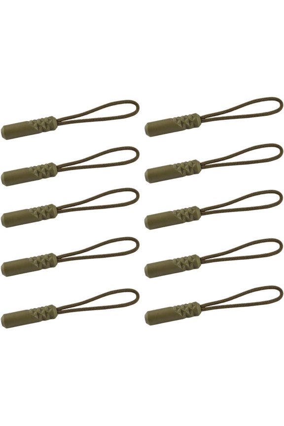 Durable Cord Zipper Pulls Pull Tab Zipper Replacement for Purses,Backpacks, Luggage, Clothing (Army Green,10 Pack