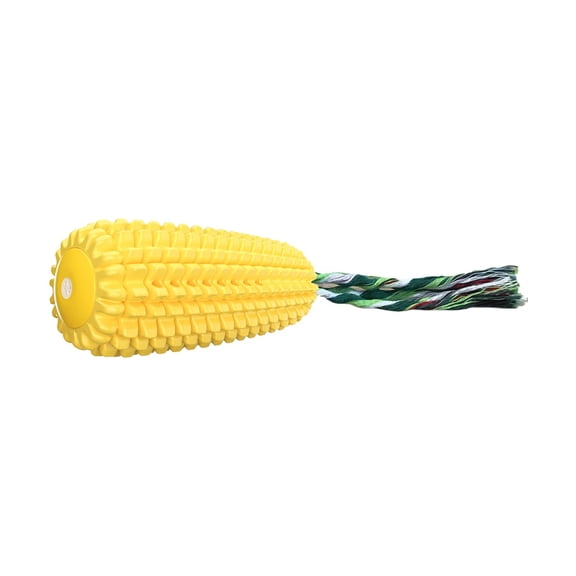 Durable Corn Cob Shape Dog Chew Toy with Rope Interactive Textured Rubber Design for Medium and Large Dogs