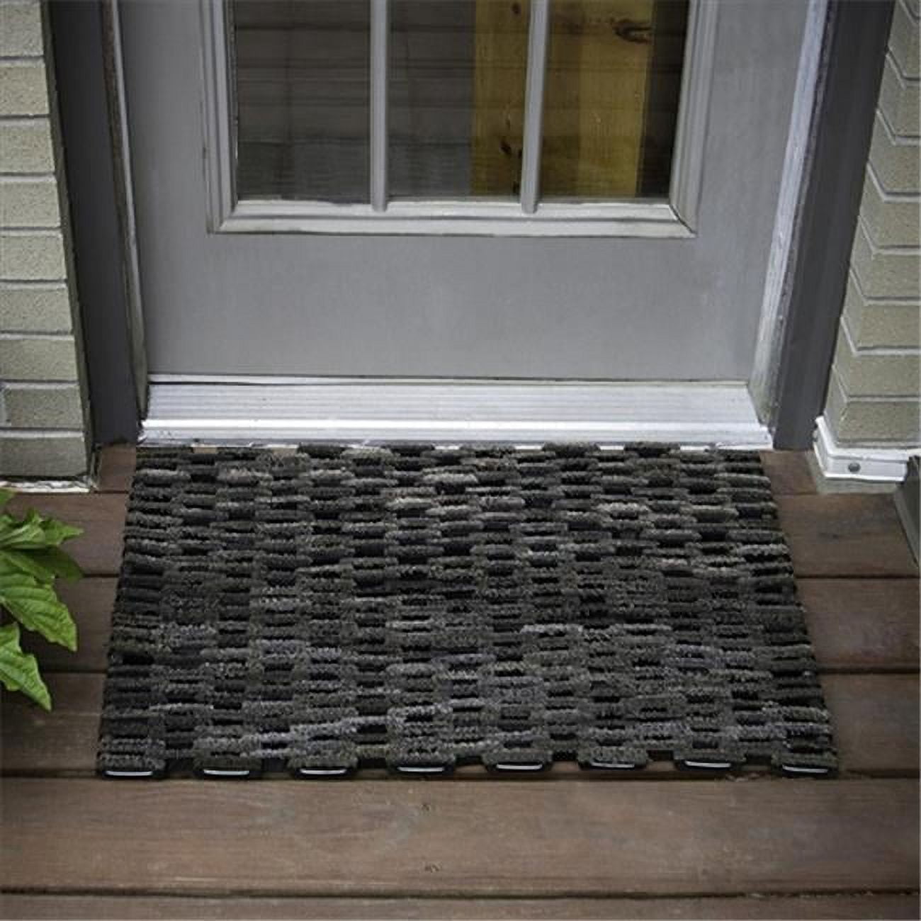 Recycled Rubber Brown Rectangular Outdoor Doormat 25" x 17"