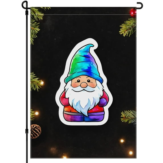 Durable Cute Watercolor Gnome Welcome Winter Outdoor Garden Flag Winter Colors Washable Outdoor Garden Flag 28x40inch, Versatile Double Colored Outdoor Garden Decor for Home Yard Front Door Backyard