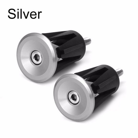 Durable Cycling Lock-On Bike Handle End Plugs Handlebar Grips Covers Aluminum Alloy Handle Bar Cap SILVER