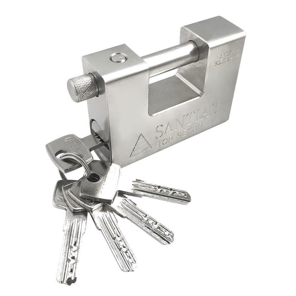 Durable D-Shaped Heavy Duty High Security Padlock 94mm with 5 Key Storage Safe