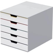 Durable DBL762527 Varicolor MIX 5 Drawer Desktop Storage Box, White & Multi Color