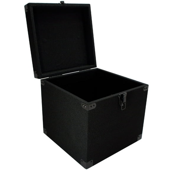Durable DJ Carpeted Wood Case Removeable Lid Storage Box for 90 LP Vinyl Records