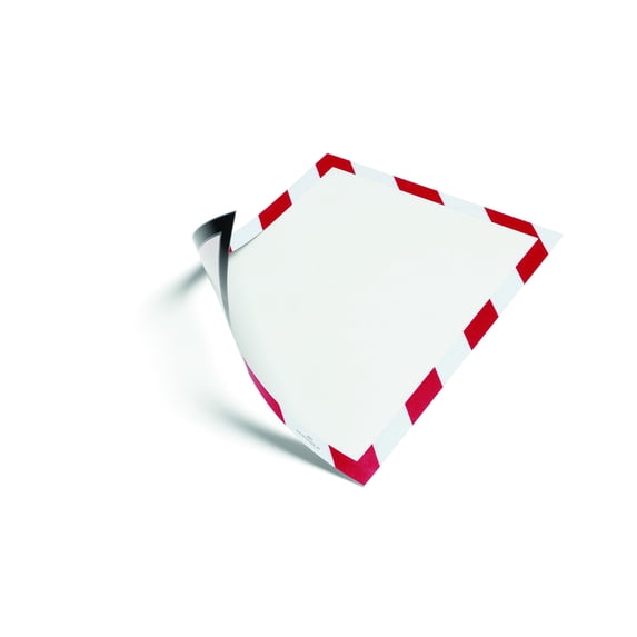 Durable DURAFRAME Security Magnetic Sign Holder, 8.5 x 11, Red/White Frame, 2/Pack CA1