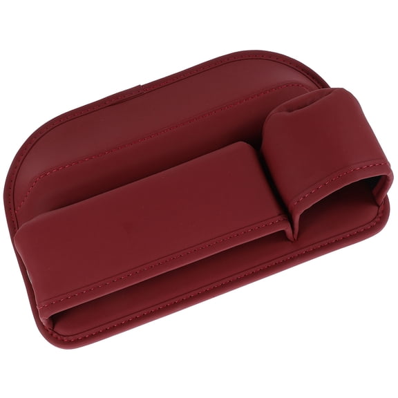 Durable Dark Red Seat Gap Filler Car Storage Box for Front Seat Organization