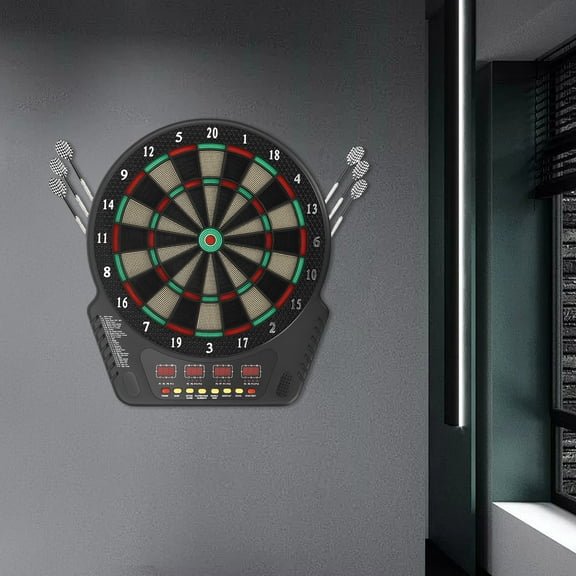 Durable Dartboard with 27 Game Modes, 16 Player Support, LED Screens, and Voice Prompts for Home or Outdoor Fun, Power-Saving Features