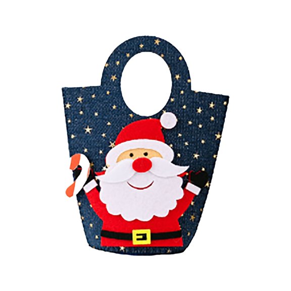 Durable Denim Reusable Holiday Gift Sacks Spacious Candy Storage Bag Party Festive Decor Pouch