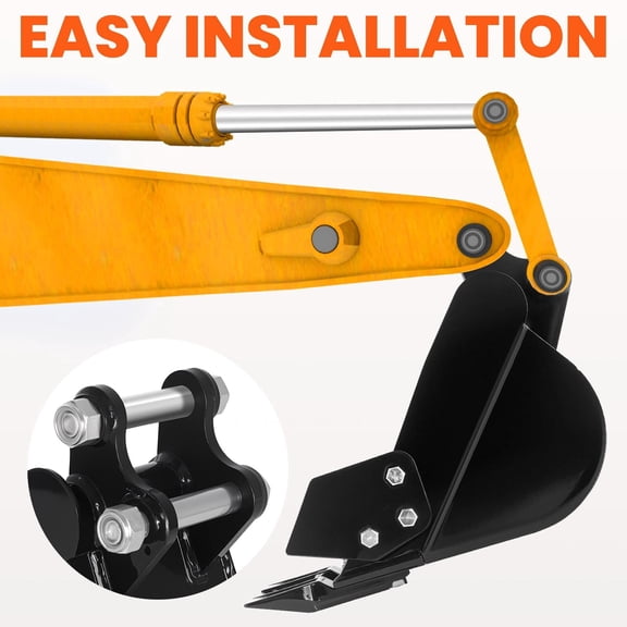 Durable Digger Bucket, 7.24in Narrow Bucket with 0.98in Hole Diameter, Heavy Duty Mini Excavator Bucket with 3.7in Center Wheelbase for Farm Ditch Renovation