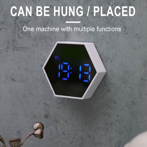 Durable Digital Clock Mini Mirror Clock Alarm Clock Night Light Card FM Bluetooth Speaker Designed for Poor Sleepers Alarm Clocks for Bedrooms Adults and Children's Bedrooms