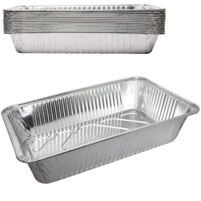 Lavo Home Durable Disposable Aluminium Foil Steam Roaster Baking Pans 21x13x3.5 Inches, Size: 21 x 13 x 3.5, Silver