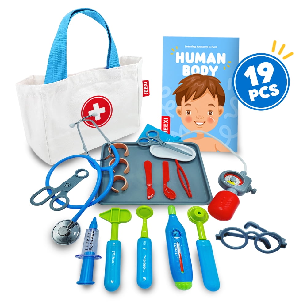 Durable Doctor Kit for Kids 19 Pieces, Pretend Play Educational