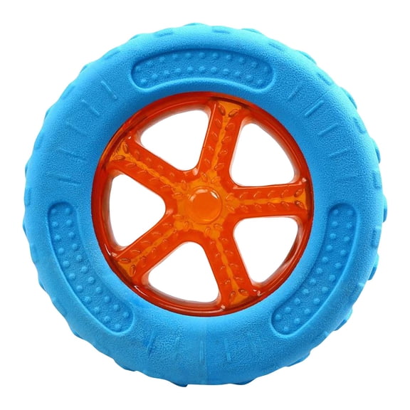 Durable Dog Chew Toy for Aggressive Chewers, Interactive Rubber Wheel Design, Safe Non-Toxic Material for Pets