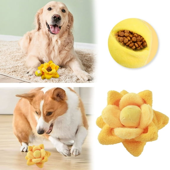Durable Dog Chew Toys Interactive Dispensing Flower Toy for Indoor Play Ideal for Puppies and Dogs of All Sizes