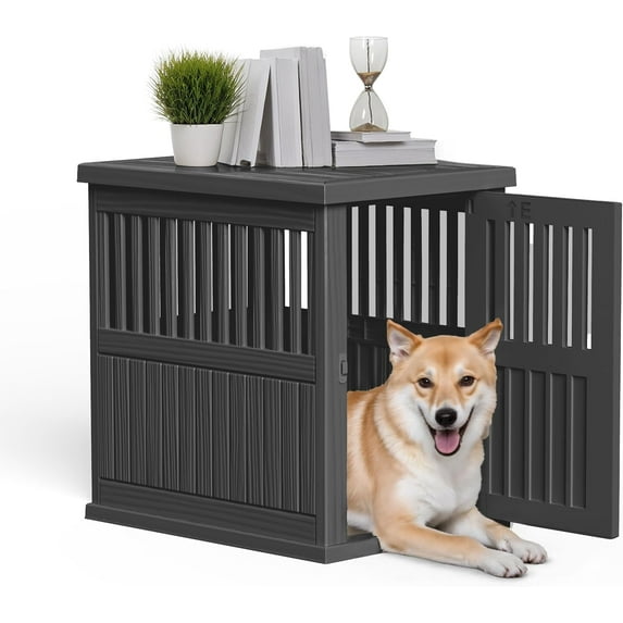 Durable Dog Crate Furniture with Lockable Door,Dog House Indoor for Small Medium Large Dogs (Black, Medium)