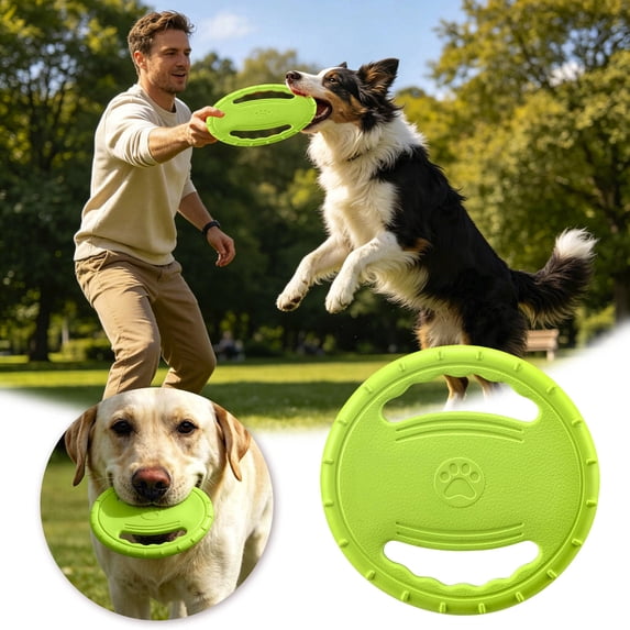 Durable Dog Toy, Soft Rubber Flying Disc for Dogs, Interactive Fetch & Training Toy, Floatable Dog Toy for Pool, Beach & Backyard Play