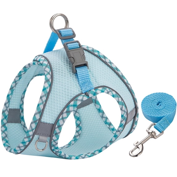 Durable Dog Harness and Leash Set for Walking, Step in Vest Harness with Reflective Bands for Small Dogs and House Cats L