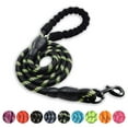 thumbnail image 1 of Durable Dog Leash, 5 FT/6 FT, 1/2", Padded Handle Nylon Dog Reflective Leash for Small Medium & Large Dogs Walking(6 ft, Black Green), 1 of 8