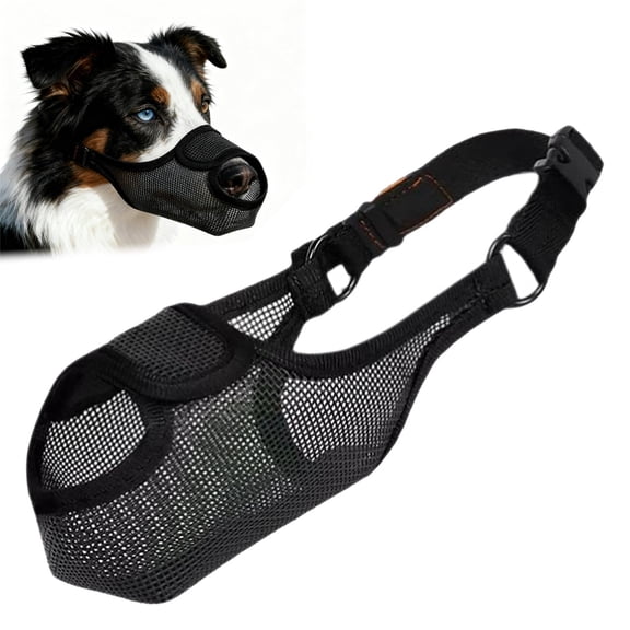 Dog Muzzle for Small Dogs, Soft & Breathable Air Mesh, Adjustable No-Bite Muzzle for Barking & Chewing, Open-Nose Design for Easy Breathing & Outdoor Comfort - Small