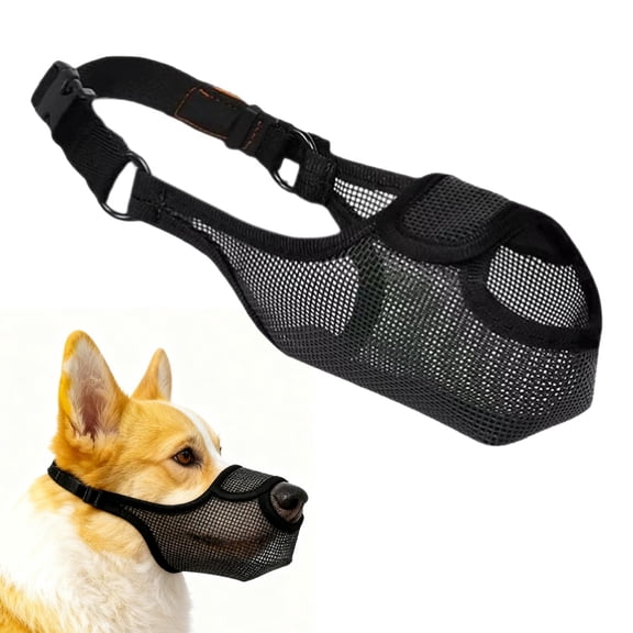 Durable Dog Muzzle for Small, Medium & Large Dogs,Soft & Breathable Air Mesh,Adjustable No-Bite Muzzle for Barking & Chewing,Open-Nose Design for Easy Breathing & Outdoor Comfort-Extra Large