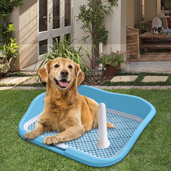 Durable Dog Toilet Dog Potty Tray Keep Floors Clean Anti Splashing Mat Small Dog Urinal for Pee Training Hamster Restroom Indoor Medium Dogs Light Blue